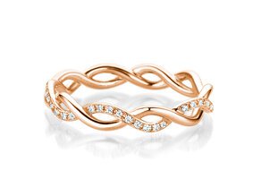 Bague de fiançailles Sparkling Curve en 14K or rose