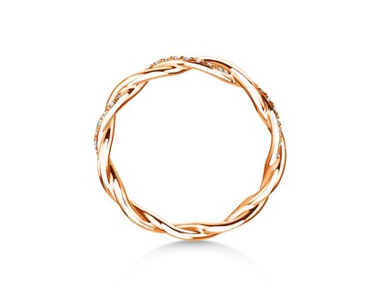 Bague de fiançailles Sparkling Curve en 14K or rose