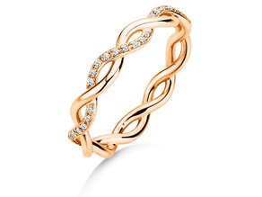 Bague de fiançailles Sparkling Curve en 14K or rose