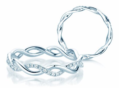 Bague de fiançailles Sparkling Curve en platine