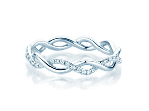 Bague de fiançailles Sparkling Curve en 14K or blanc avec diamants 0,14ct G/SI