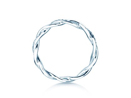 Bague de fiançailles Sparkling Curve en 14K or blanc avec diamants 0,14ct G/SI