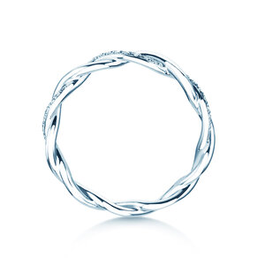 Bague de fiançailles Sparkling Curve en 14K or blanc avec diamants 0,14ct G/SI