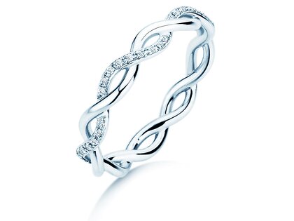 Bague de fiançailles Sparkling Curve en 14K or blanc avec diamants 0,14ct G/SI