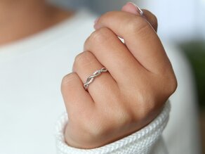 Bague de fiançailles Sparkling Curve en 14K or blanc avec diamants 0,14ct G/SI