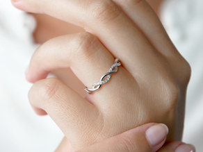 Bague de fiançailles Sparkling Curve en 14K or blanc avec diamants 0,14ct G/SI