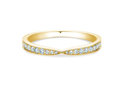 Bague de fiançailles V-Eternity en 14K or jaune avec diamants 0,22ct G/SI
