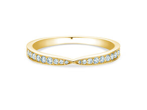 Bague de fiançailles V-Eternity en 14K or jaune avec diamants 0,22ct G/SI