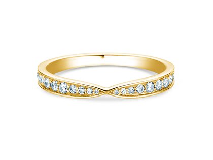 Bague de fiançailles V-Eternity en 14K or jaune avec diamants 0,30ct G/SI