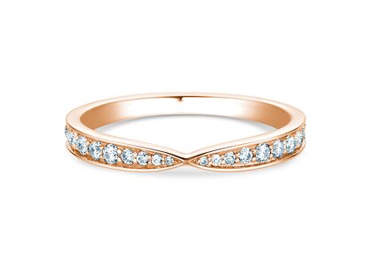 Bague de fiançailles V-Eternity en 18K or rose avec diamants 0,30ct G/SI