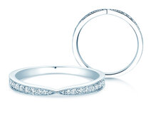 Bague de fiançailles V-Eternity en 18K or blanc avec diamants 0,22ct G/SI