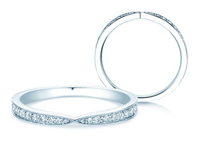 Bague de fiançailles V-Eternity en 18K or blanc avec diamants 0,22ct G/SI
