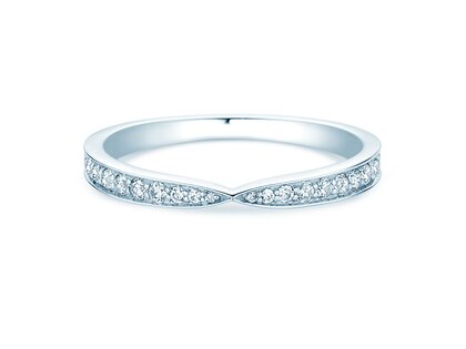 Bague de fiançailles V-Eternity en 14K or blanc avec diamants 0,22ct G/SI
