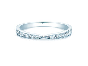 Bague de fiançailles V-Eternity en 14K or blanc avec diamants 0,22ct G/SI