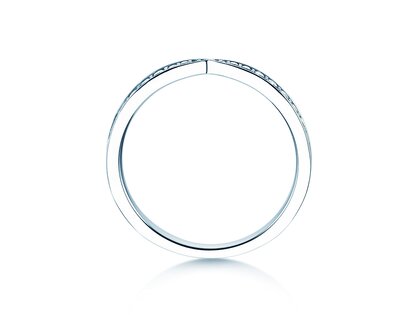 Bague de fiançailles V-Eternity en 14K or blanc avec diamants 0,22ct G/SI