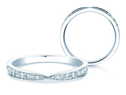 Bague de fiançailles V-Eternity en 14K or blanc avec diamants 0,30ct G/SI