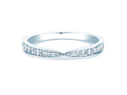 Bague de fiançailles V-Eternity en 14K or blanc avec diamants 0,30ct G/SI