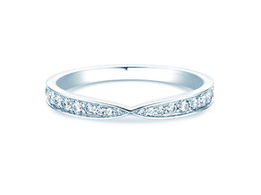 Bague de fiançailles V-Eternity en 14K or blanc avec diamants 0,30ct G/SI