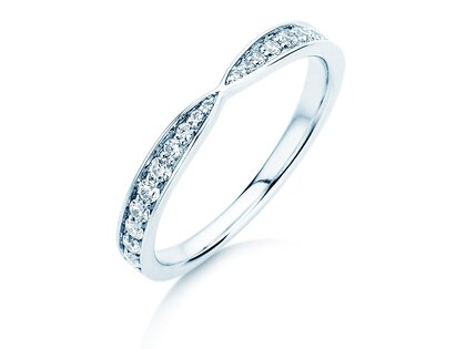 Bague de fiançailles V-Eternity en 14K or blanc avec diamants 0,30ct G/SI