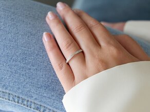 Bague de fiançailles V-Eternity en 14K or blanc avec diamants 0,22ct G/SI