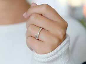 Bague de fiançailles V-Eternity en 14K or blanc avec diamants 0,30ct G/SI