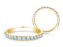 Bague de fiançailles Wave en 14K or jaune avec diamants 0,57ct G/SI