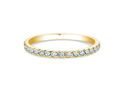 Bague de fiançailles Wave en 14K or jaune avec diamants 0,33ct G/SI