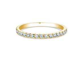 Bague de fiançailles Wave en 14K or jaune avec diamants 0,33ct G/SI