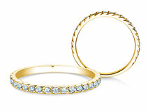 Bague de fiançailles Wave en 9K or jaune avec diamants 0,33ct G/SI