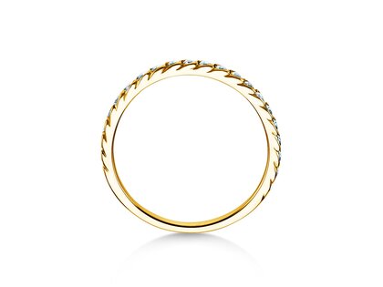 Bague de fiançailles Wave en 14K or jaune avec diamants 0,33ct G/SI