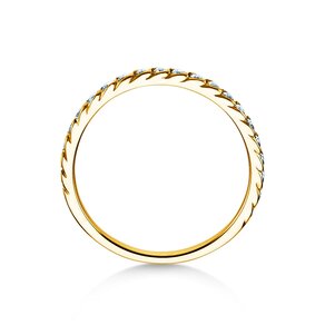Bague de fiançailles Wave en 14K or jaune avec diamants 0,33ct G/SI