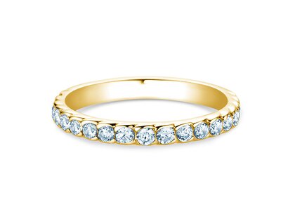 Bague de fiançailles Wave en 14K or jaune avec diamants 0,57ct G/SI