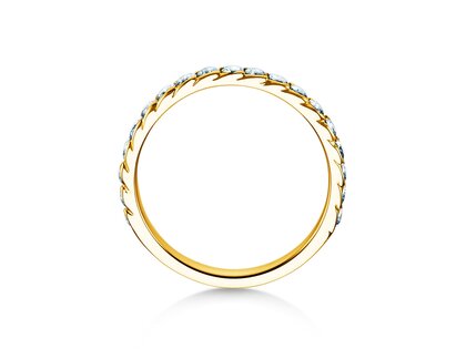 Bague de fiançailles Wave en 14K or jaune avec diamants 0,57ct G/SI