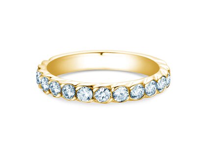 Bague de fiançailles Wave en 14K or jaune avec diamants 1,30ct G/SI