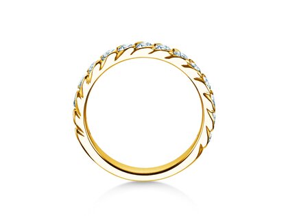 Bague de fiançailles Wave en 14K or jaune avec diamants 1,30ct G/SI