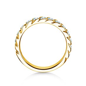 Bague de fiançailles Wave en 14K or jaune avec diamants 1,30ct G/SI