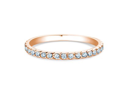 Bague de fiançailles Wave en 9K or rose avec diamants 0,33ct G/SI