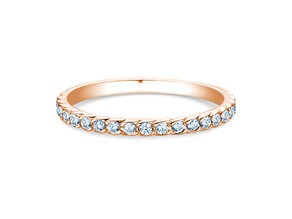 Bague de fiançailles Wave en 9K or rose avec diamants 0,33ct G/SI