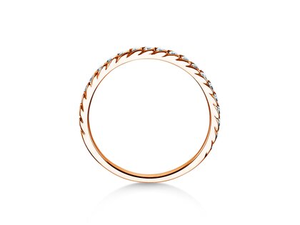 Bague de fiançailles Wave en 9K or rose avec diamants 0,33ct G/SI