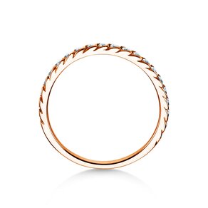 Bague de fiançailles Wave en 9K or rose avec diamants 0,33ct G/SI