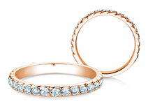 Bague de fiançailles Wave en 14K or rose avec diamants 0,57ct G/SI