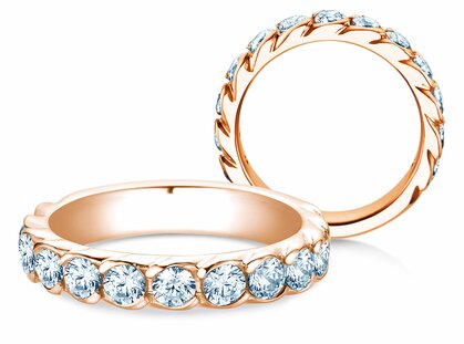 Bague de fiançailles Wave en 18K or rose