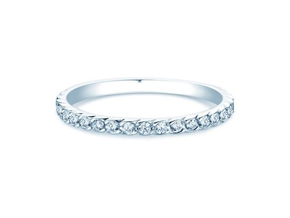 Bague de fiançailles Wave en 14K or blanc avec diamants 0,33ct G/SI