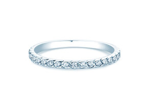 Bague de fiançailles Wave en 14K or blanc avec diamants 0,33ct G/SI