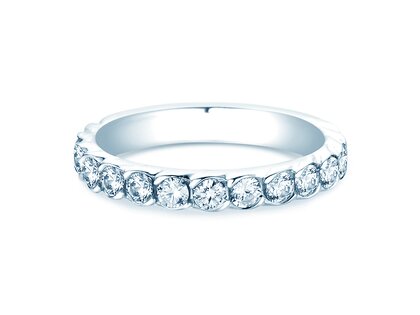 Bague de fiançailles Wave en 14K or blanc avec diamants 1,30ct G/SI