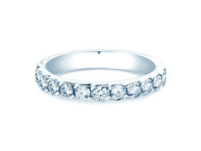 Bague de fiançailles Wave en 14K or blanc avec diamants 1,30ct G/SI
