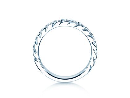Bague de fiançailles Wave en 14K or blanc avec diamants 1,30ct G/SI