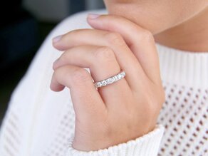 Bague de fiançailles Wave en 14K or blanc avec diamants 1,30ct G/SI