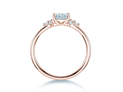 Bague de fiançailles Blossom Cushion en 9K or rose avec diamants naturels 0,29ct G/SI