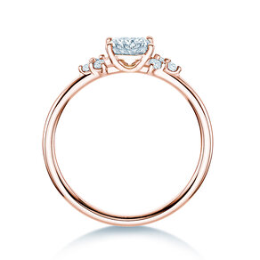 Bague de fiançailles Blossom Cushion en 9K or rose avec diamants naturels 0,29ct G/SI
